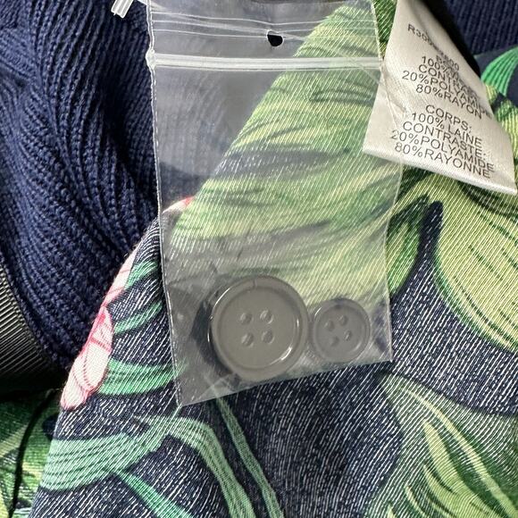 Sandrine Rose Butterfly Fern Mixed Media Wool Cardigan Sweater Women Medium NWT - Picture 10 of 11